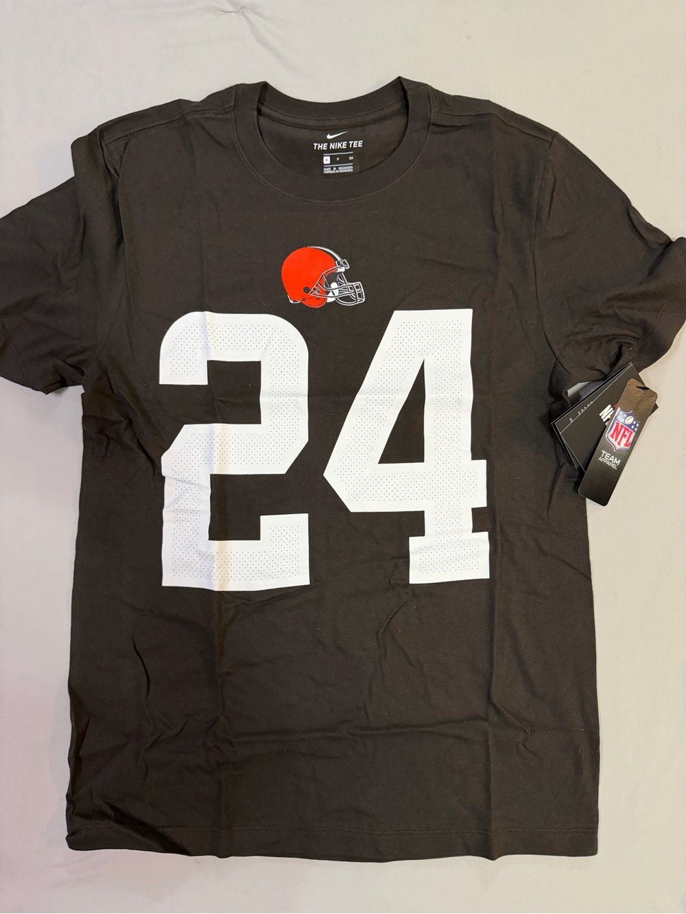 Nike Cleveland Browns #24 Nick Chubb Black Graphic Tee